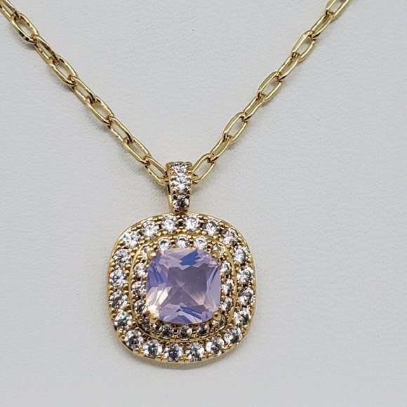 Bomb Party Jewelry - Bomb Party Beautiful Lavender Opal Necklace Gold Plated
